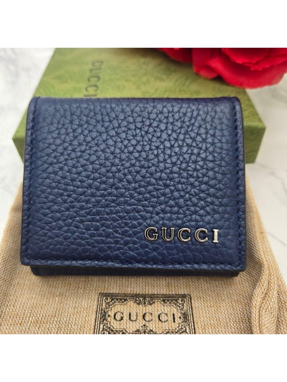 Gucci Logo Coin Purse Navy
